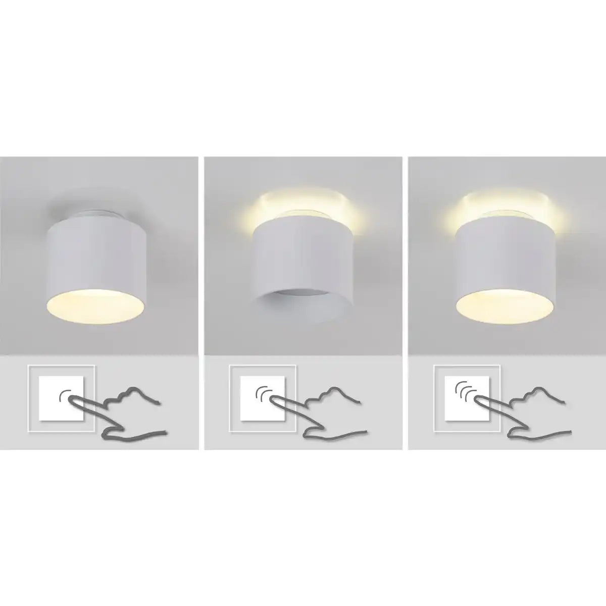 LED Spot "TRIOS" Ø 10 cm weiß, aus Metall und Kunststoff mit integrierten LEDs