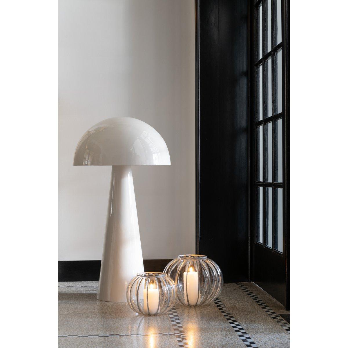 J-Line Stehleuchte Mushroom – Metall – Weiß – extra groß