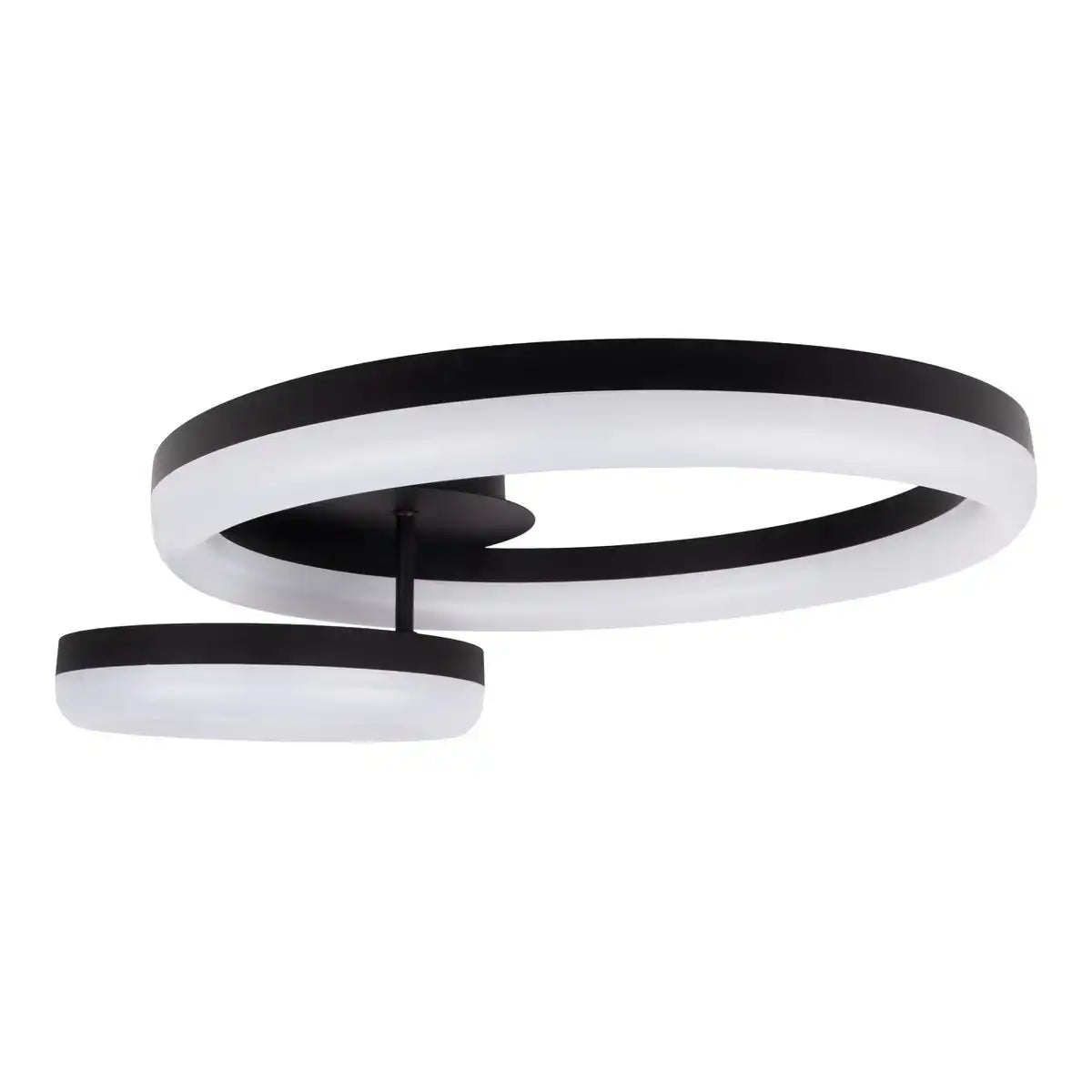 LED-CCT-Deckenleuchte "CIRCULO" aus schwarzem Metall und sandfarbenem Kunststoff 53 cm lang