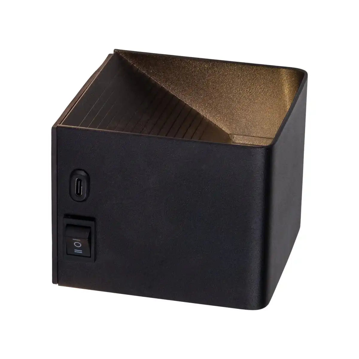 Akku-Wand-Leuchte "CUBE" magnetisch, ca 10 x 10 cm, aus schwarzem Metall, mit Bewegungssensor