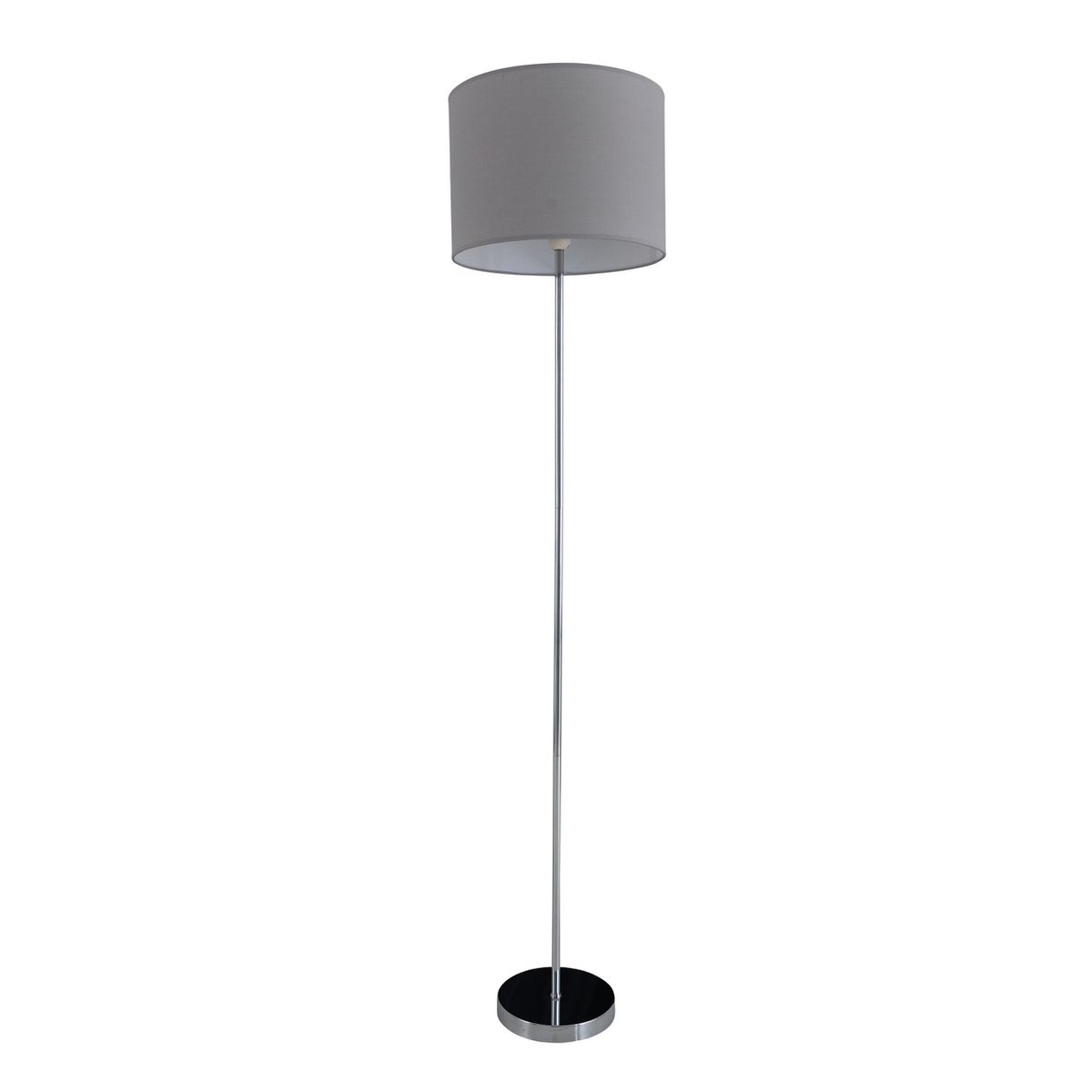 Stehleuchte "NEW YORK", klassische Stehlampe aus Metall mit Textilschirm in Grau, mit E27-Fassung, 160 cm hoch, perfekt für Wohnzimmer, Esszimmer, Diele und Büro
