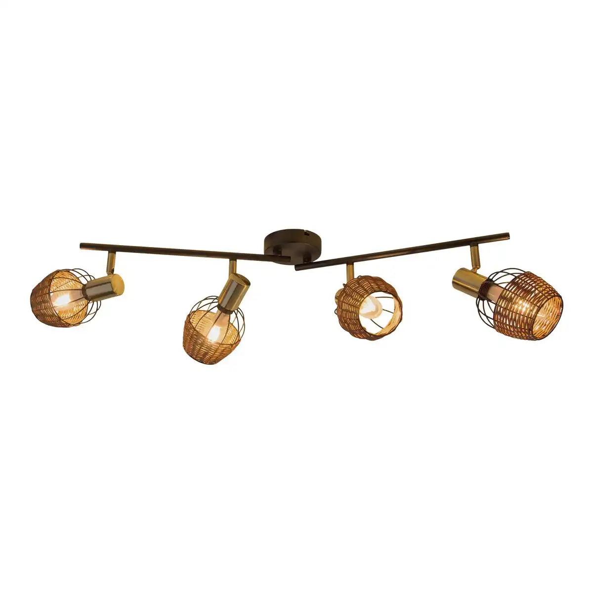 4er Deckenleuchte "CORBIS", Spot aus Metall in Schwarz, und Gold, mit E14-Fassung, für Esszimmer, Wohnzimmer, Diele oder Büro, Deckenlampe innen, 78 cm lang