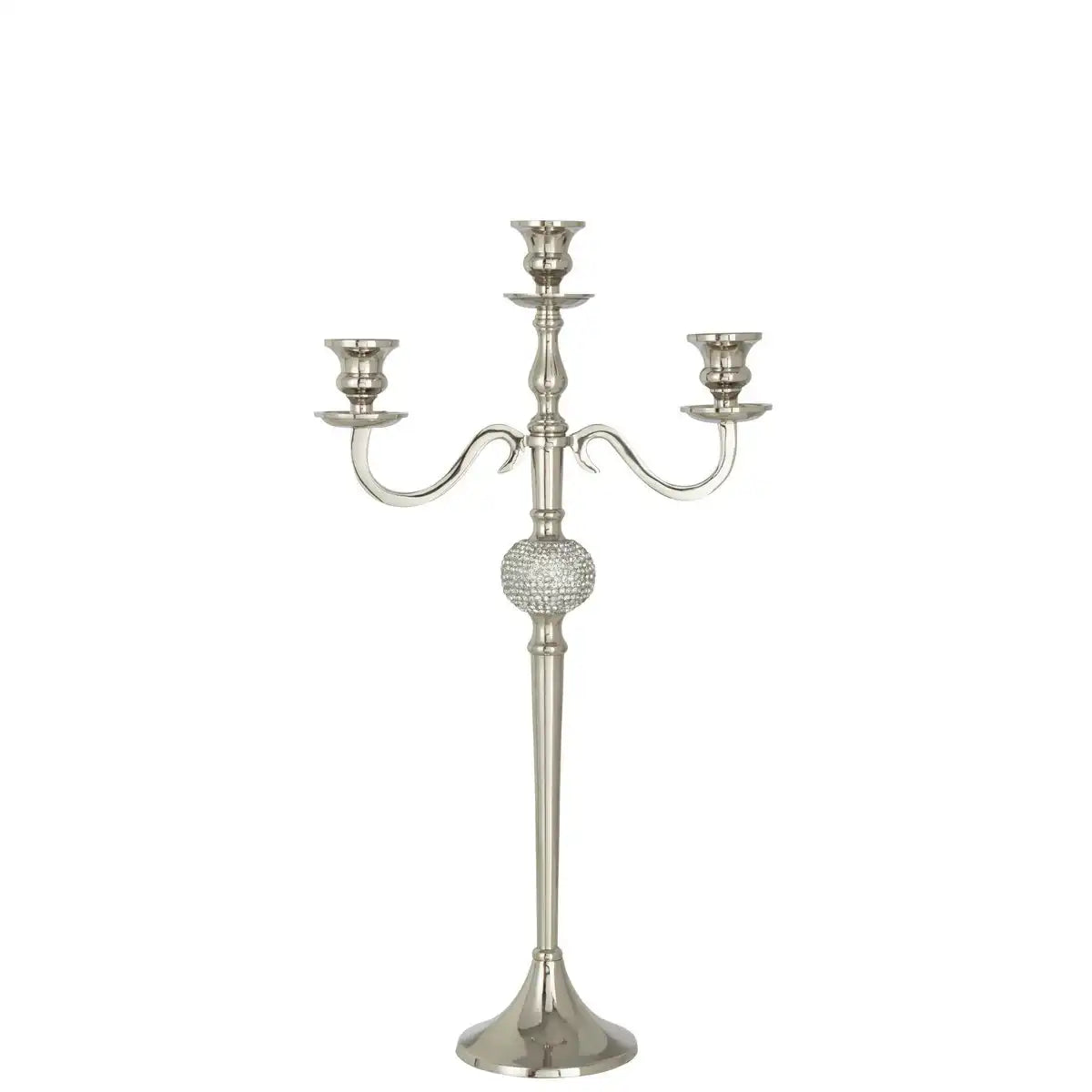 J-Line Kerzenhalter 3 Arme Diamond – Aluminium – Silber