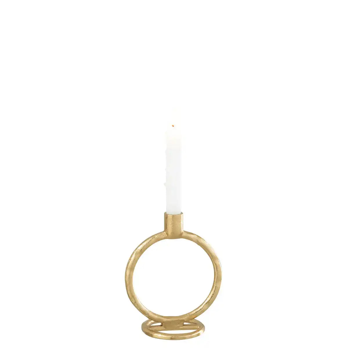 J-Line Kerzenhalter Ring – Aluminium – Gold – groß