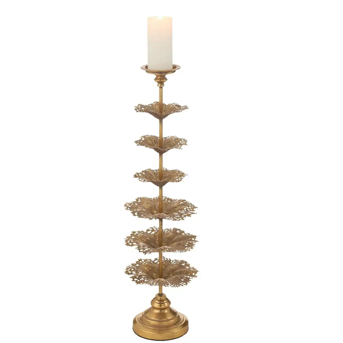 J-Line Kerzenhalter Baum Metall Gold Groß