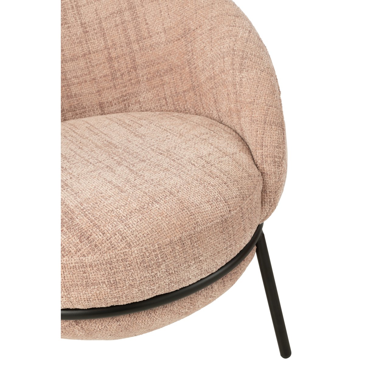 J-Line Lounge Chair+Pouf Iron Hell Pink/Schwarz