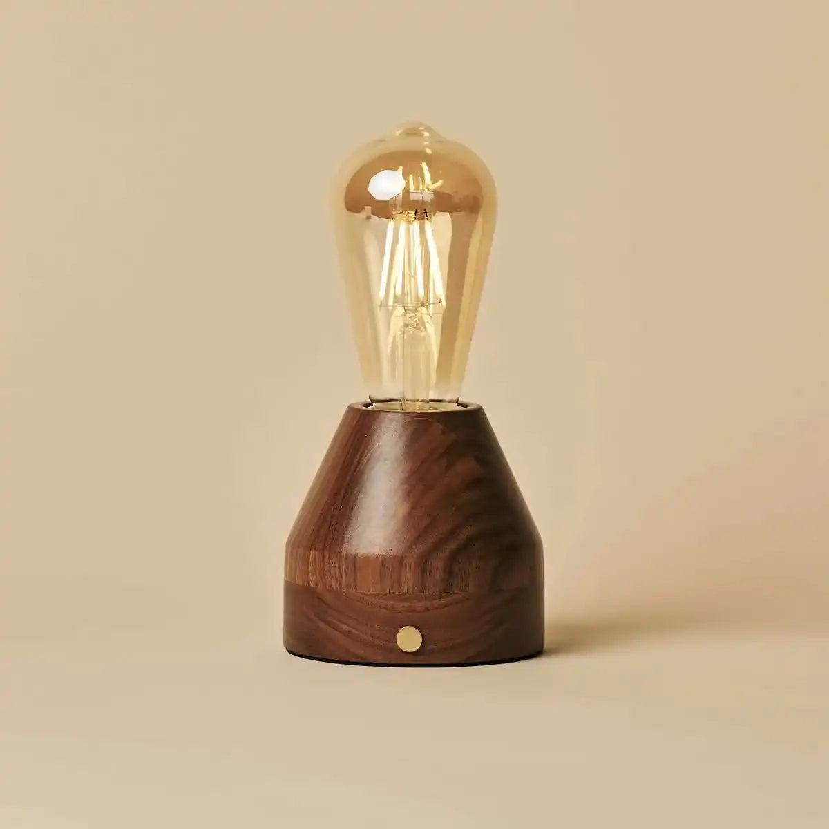 Zavi Walnuss wiederaufladbare LED-Tischlampe-schnurlos, dimmbar, 100-Stunden-Batterie