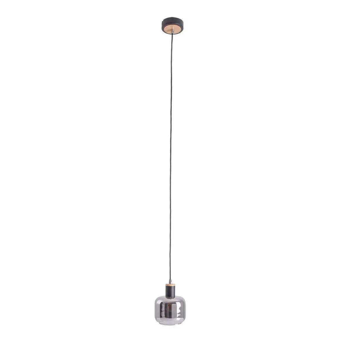 1er Pendelleuchte "FUMOSO", Pendellampe aus Metall und Glas in Schwarz,, mit E14-Fassung, für Esszimmer, Wohnzimmer, Diele oder Büro, Hängelampe 80 x 20 cm