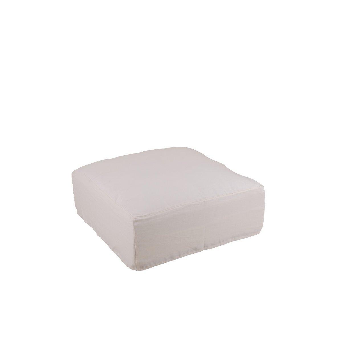 J-Line Bezug für Pouf Monaco Leinen Marshmallow Weiß