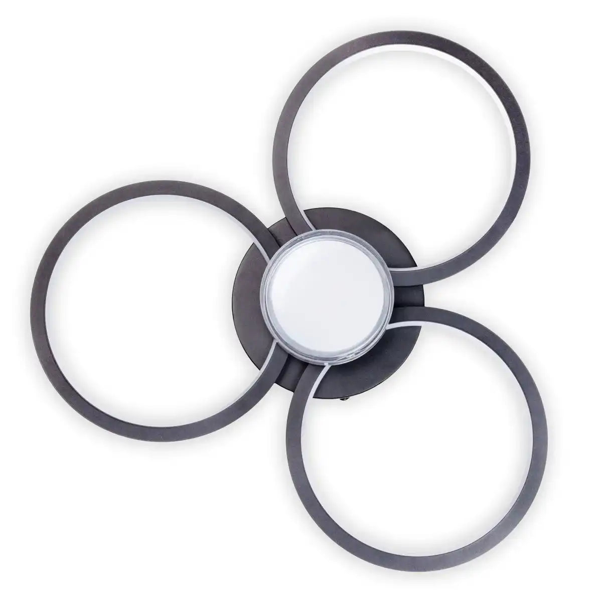 LED Deckenleuchte "CIMO" aus schwarzem Metall und Kunststoff, Ø ca. 43,6 cm, dimmbar per Wandschalter