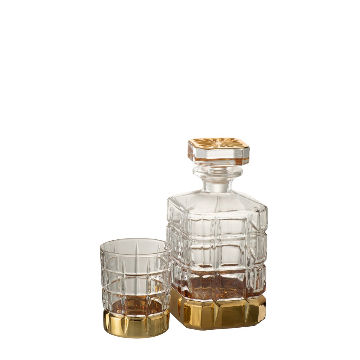 J-Line Whiskyflasche - Glas - transparent/gold