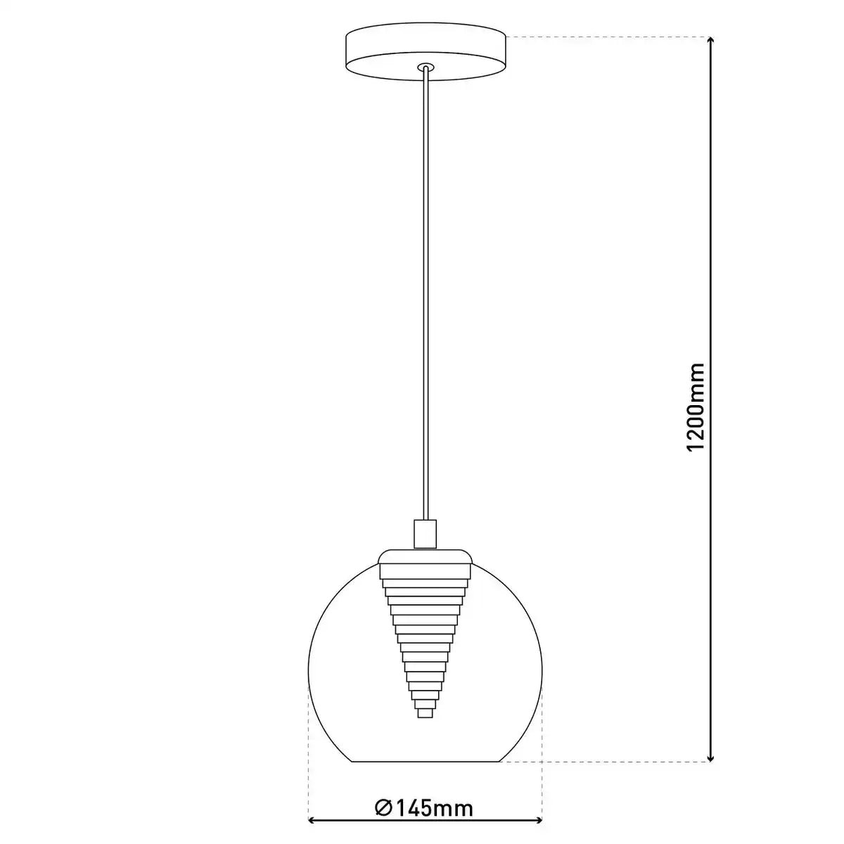 LED Pendelleuchte "VASO", Pendellampe aus Metall und Glas in anthrazit, mit fest verbauten LEDs, Hängelampe für Esszimmer und Wohnzimmer mit einem Øvon 14,5 cm.