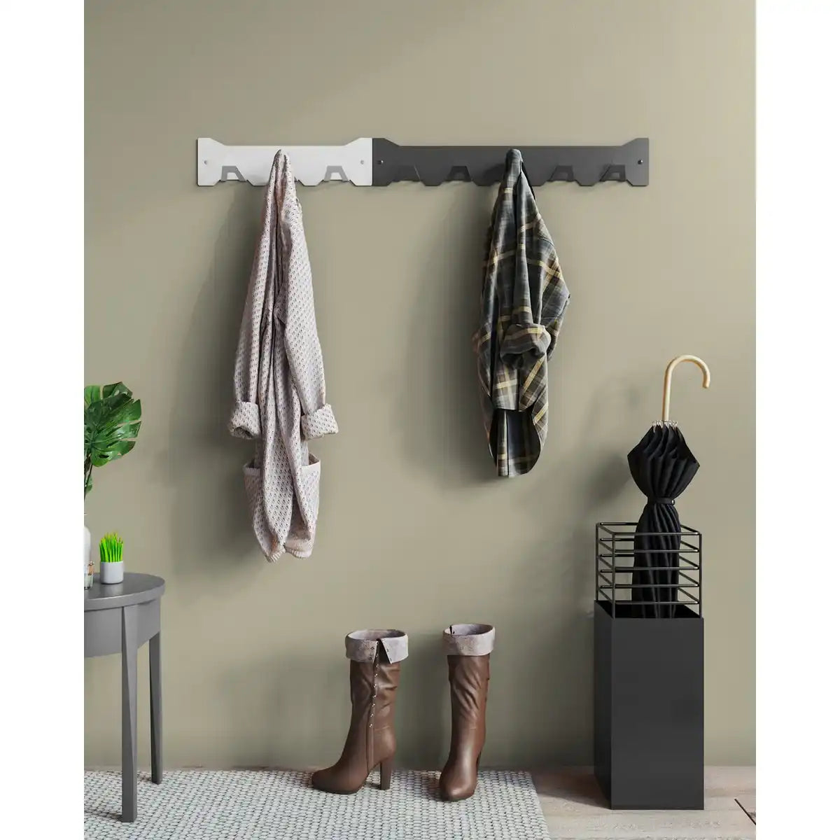 Gorillz Triangle Three – Industrial – Wandgarderobe – 3 Kleiderhaken – Schwarz