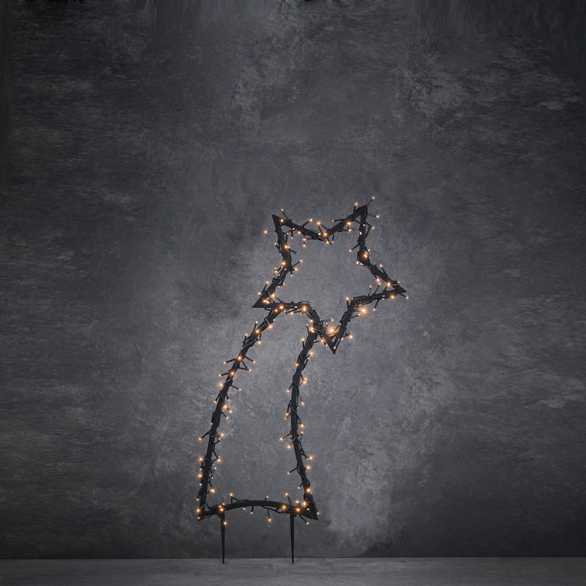 Gartenstecker Shooting Star mit warmweißer LED-Beleuchtung – L35 x H77 cm – Schwarz