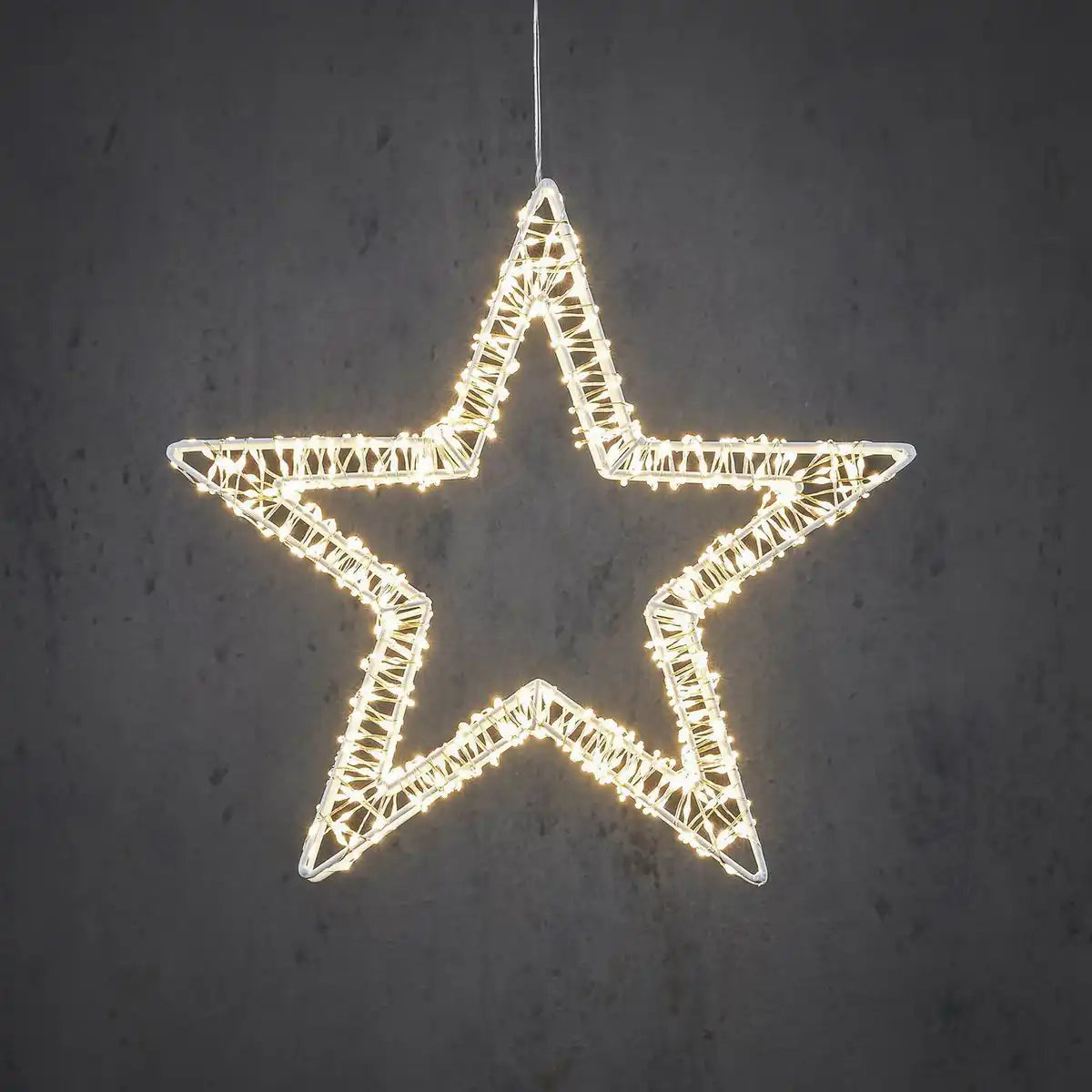 Sternaufhängung mit warmweißer LED-Beleuchtung – Ø36 cm – Metall – Weiß