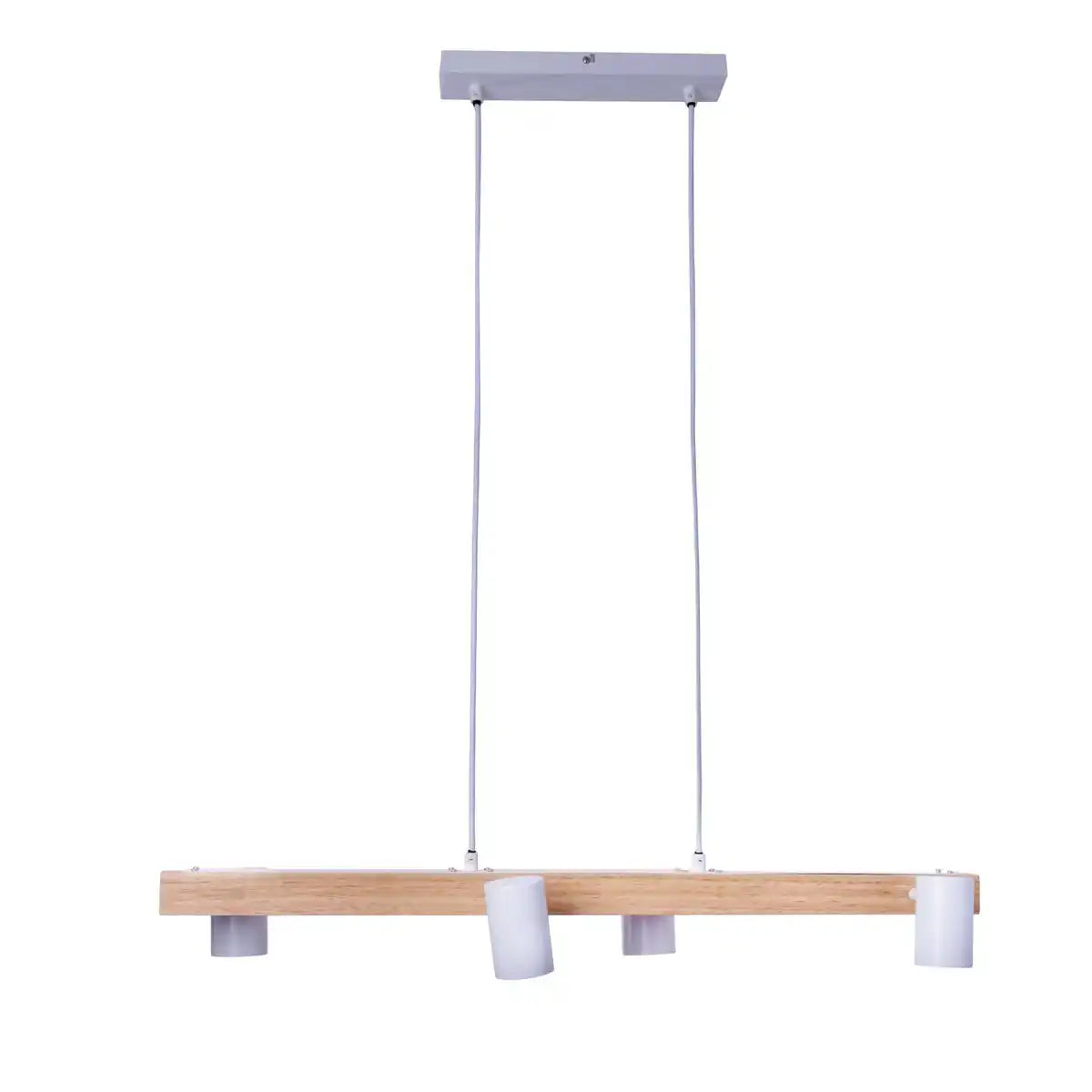 4er Pendelleuchte "FRIDA" weiß, Hängelampe, Metall, weiß, GU10, Pendellampe für Esszimmer, Wohnzimmer, Diele oder Büro, 80 cm lang