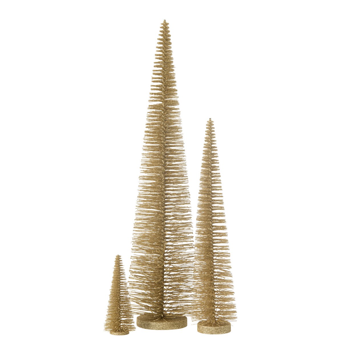 J -Line Dekoration Weihnachtsbaum Glitzer - Kunststoff - leichtes Gold - groß