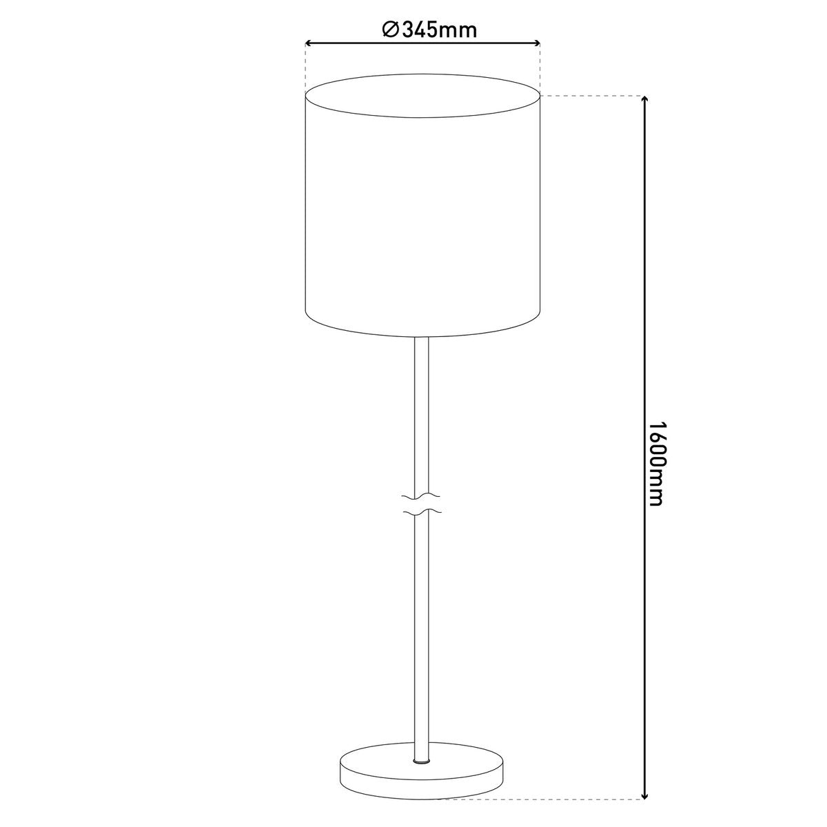Stehleuchte "NEW YORK", klassische Stehlampe aus Metall mit Textilschirm in Grau, mit E27-Fassung, 160 cm hoch, perfekt für Wohnzimmer, Esszimmer, Diele und Büro