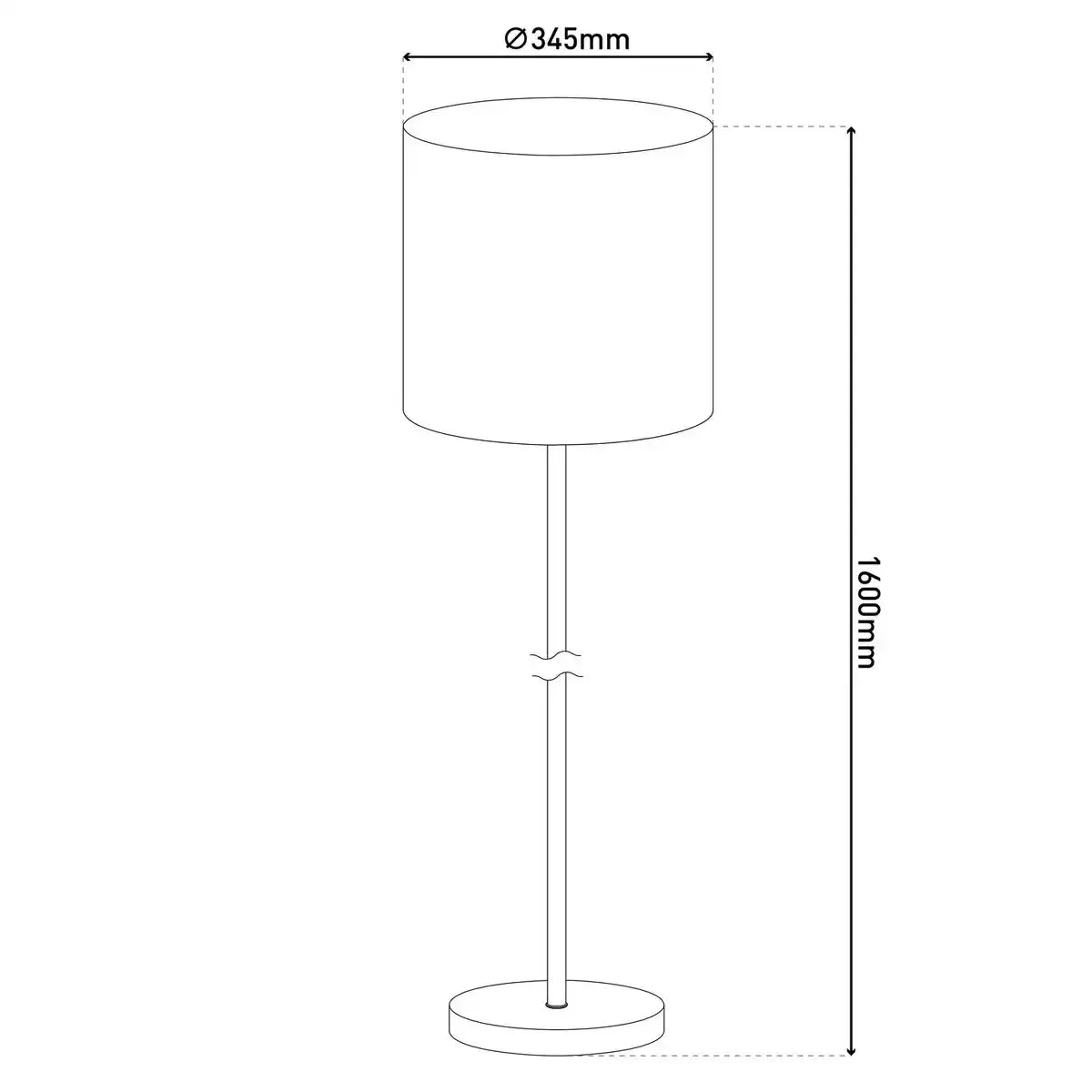 Stehleuchte "NEW YORK", klassische Stehlampe aus Metall mit Textilschirm in Grau, mit E27-Fassung, 160 cm hoch, perfekt für Wohnzimmer, Esszimmer, Diele und Büro