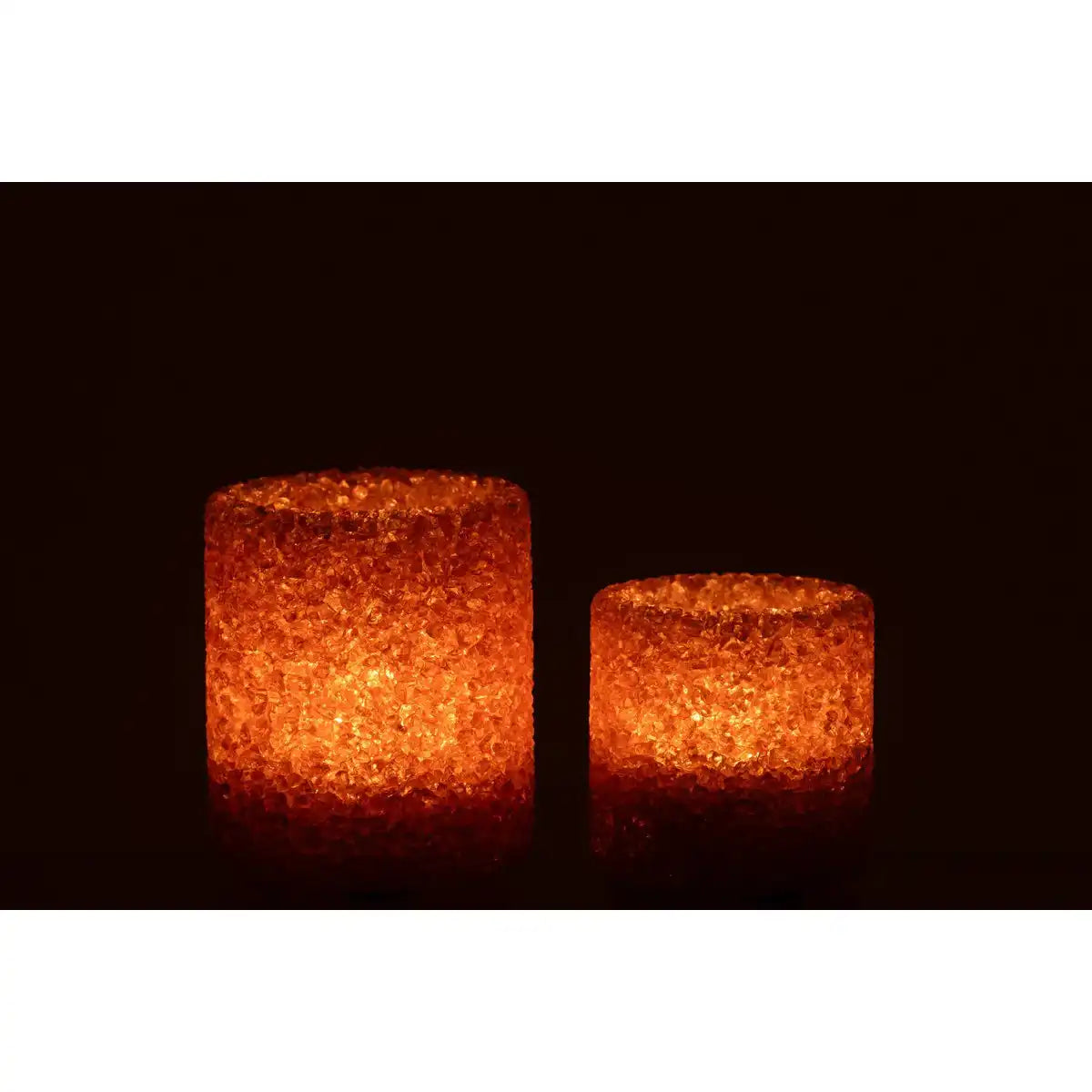 J-Line-Set von 2 Teelichthalter Steinglas Rostbraun