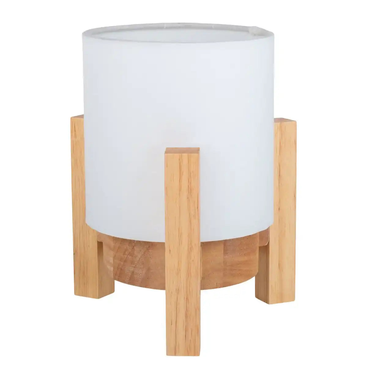 Akkutischleuchte "MADITA" 19 cm hoch, in Weiß/Natur, mit integrierter LED, dimmbar mit Berührungssensor