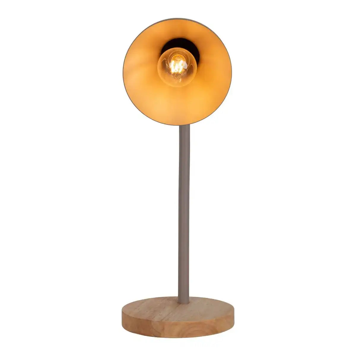Schreibtischleuchte "MARIE" aus Metall und Holz, E14, Braun, 36,5 cm hoch