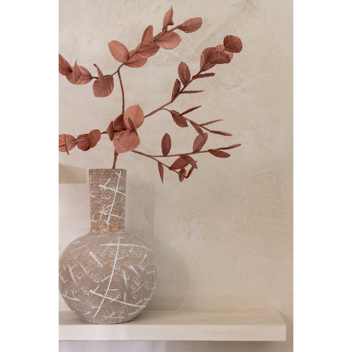 J -Line Vase Dune Bol - Keramik - Beige/Weiß - Ø 34 cm