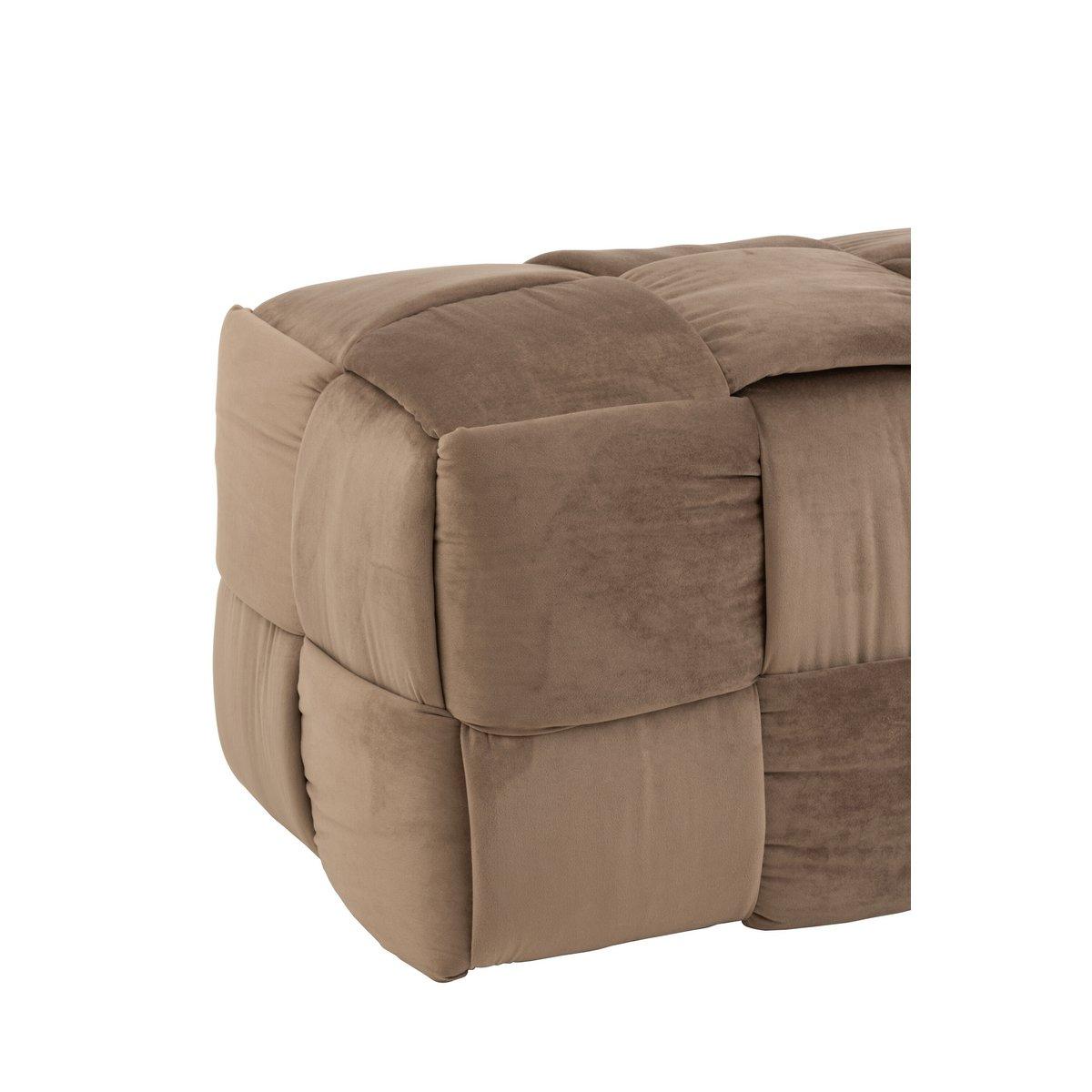 J-Line Pouf 3-Sitzer - Textil/Holz - Braun