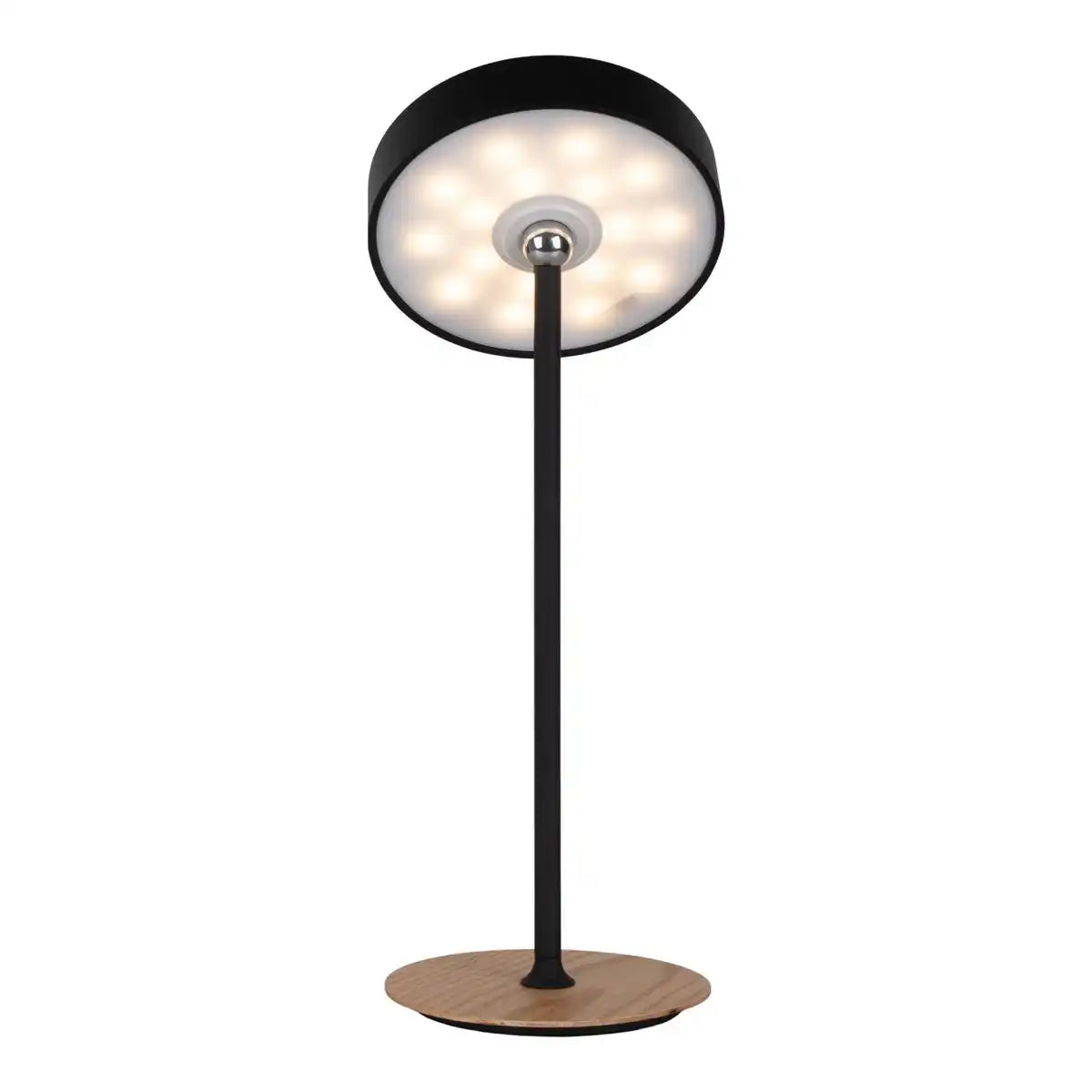 LED-Akku-Tischleuchte magnetisch für Außen und Innen, aus Metall und Kunststoff in Schwarz , 36 cm hoch