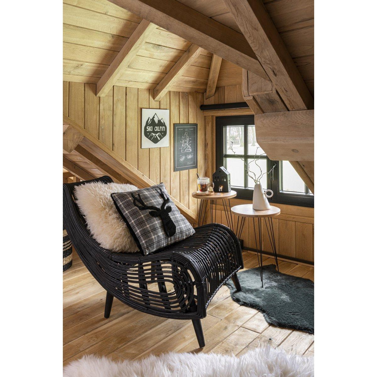 J-Line Bodenmatte Schaf Kunstfell Schwarz