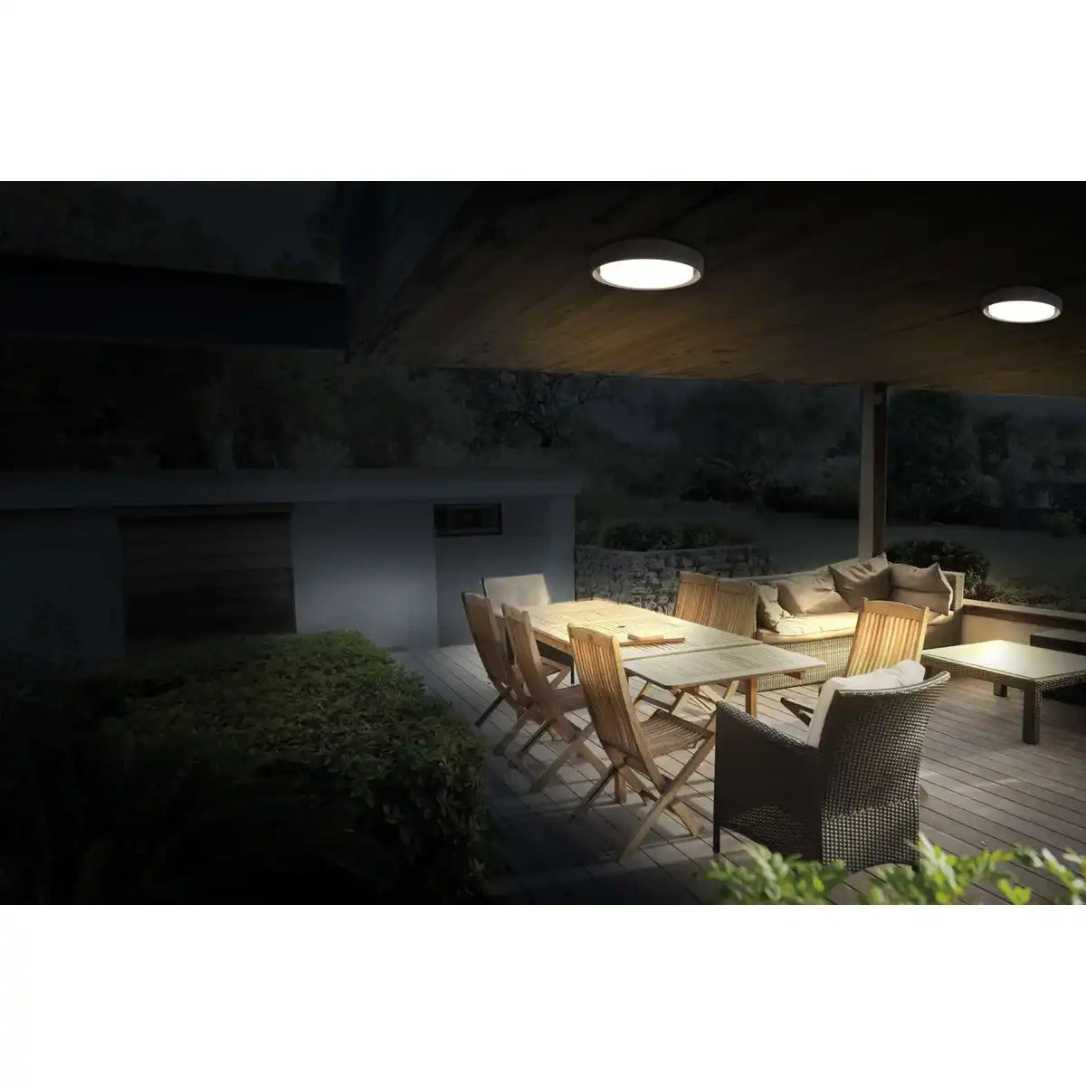LED Außenwandleuchte "MIO" Ø 27 cm aus anthrazitfarbenem Metall und Kunststoff, IP54 für Eingang, Balkon, Terrasse