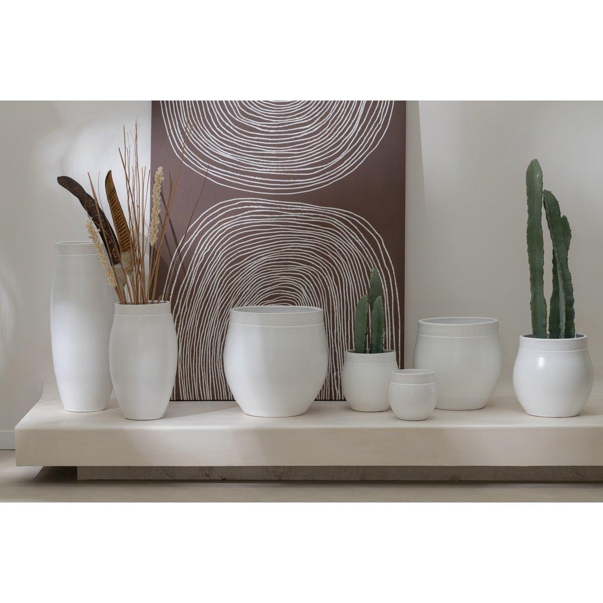 J-Line Blumentopf Gio - Keramik - Weiß - Mittel - Ø 25,00 cm