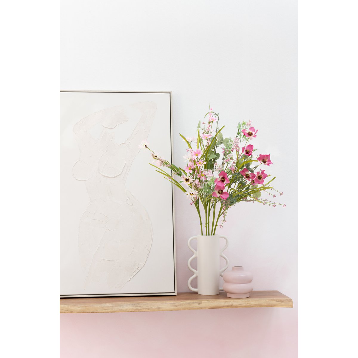 J-Line Blumenstrauß Mix Flowers - Kunststoff - Rosa