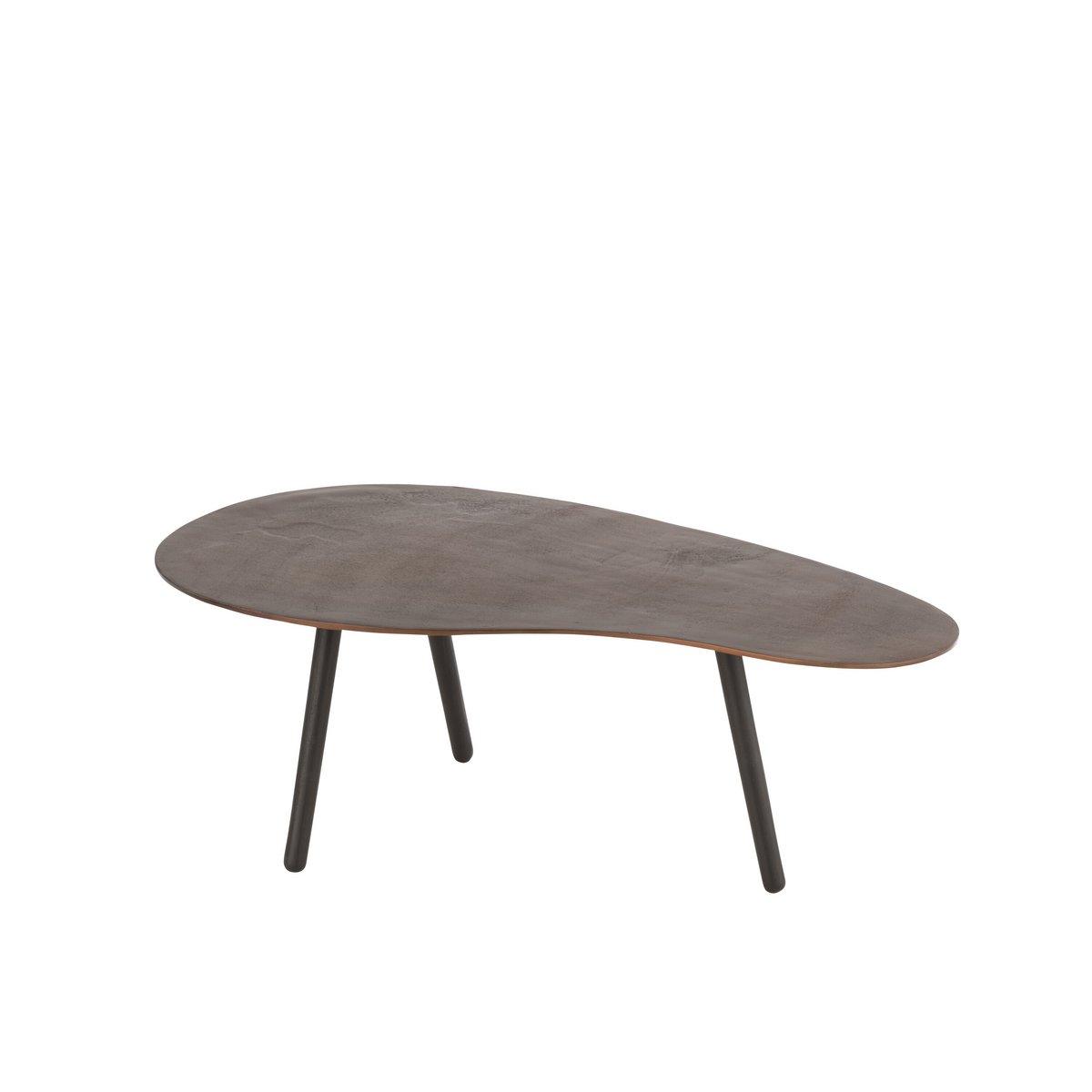 J-Line Couchtisch Drop – Aluminium/Eisen – braun – klein