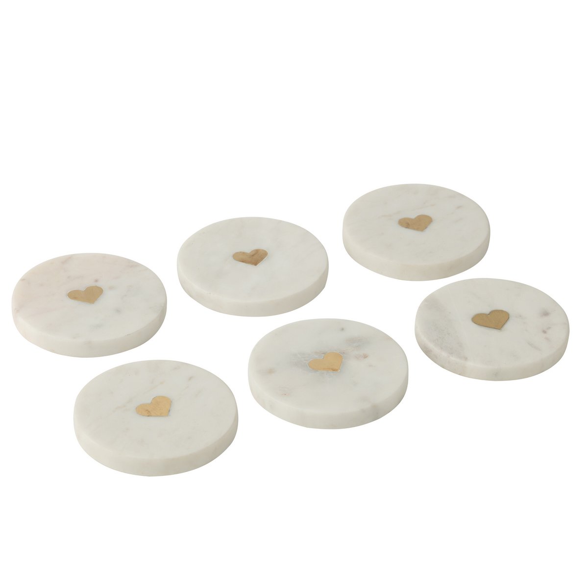 J-Line-Set von 6 Coasters Marmer White