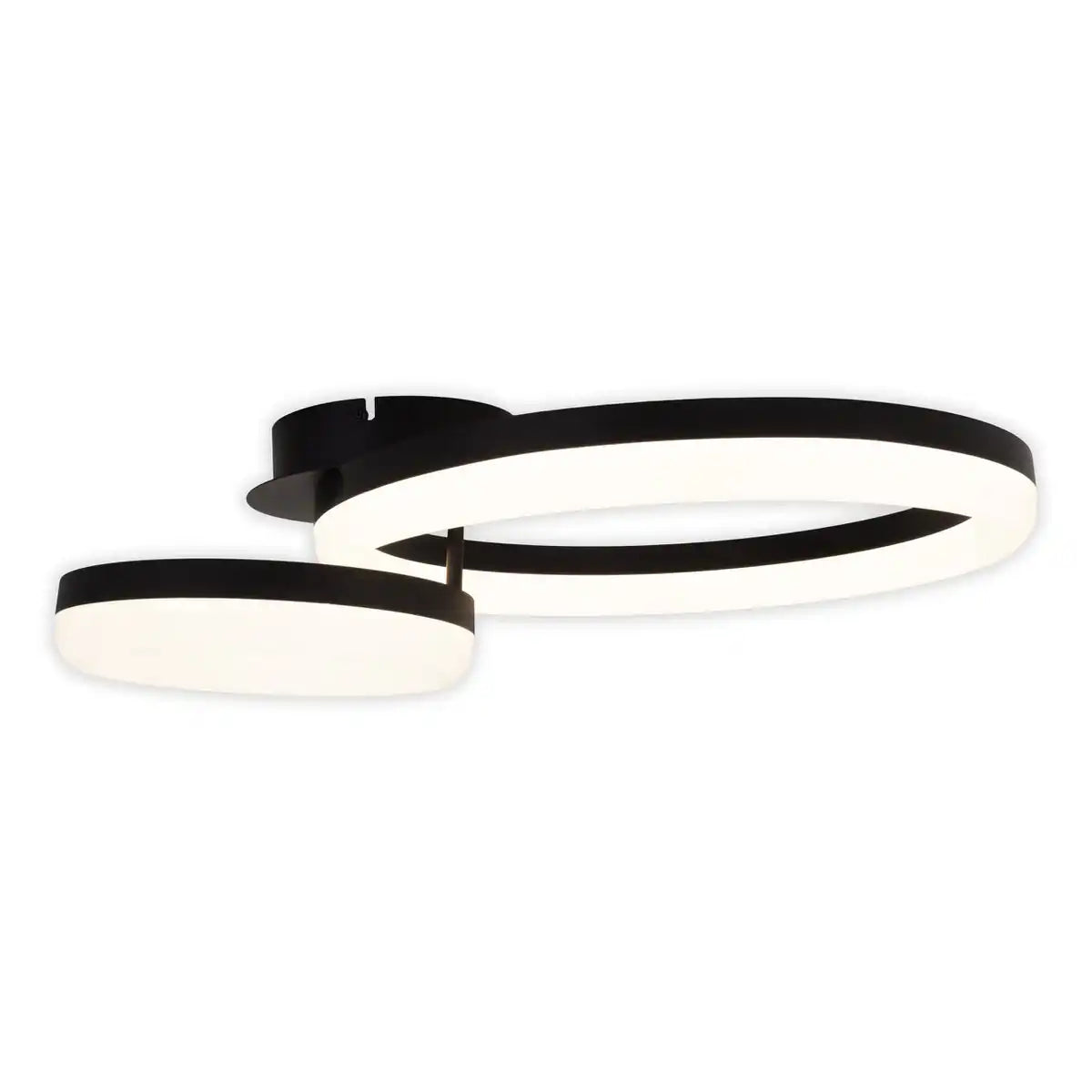 LED-CCT-Deckenleuchte "CIRCULO" aus schwarzem Metall und sandfarbenem Kunststoff 53 cm lang