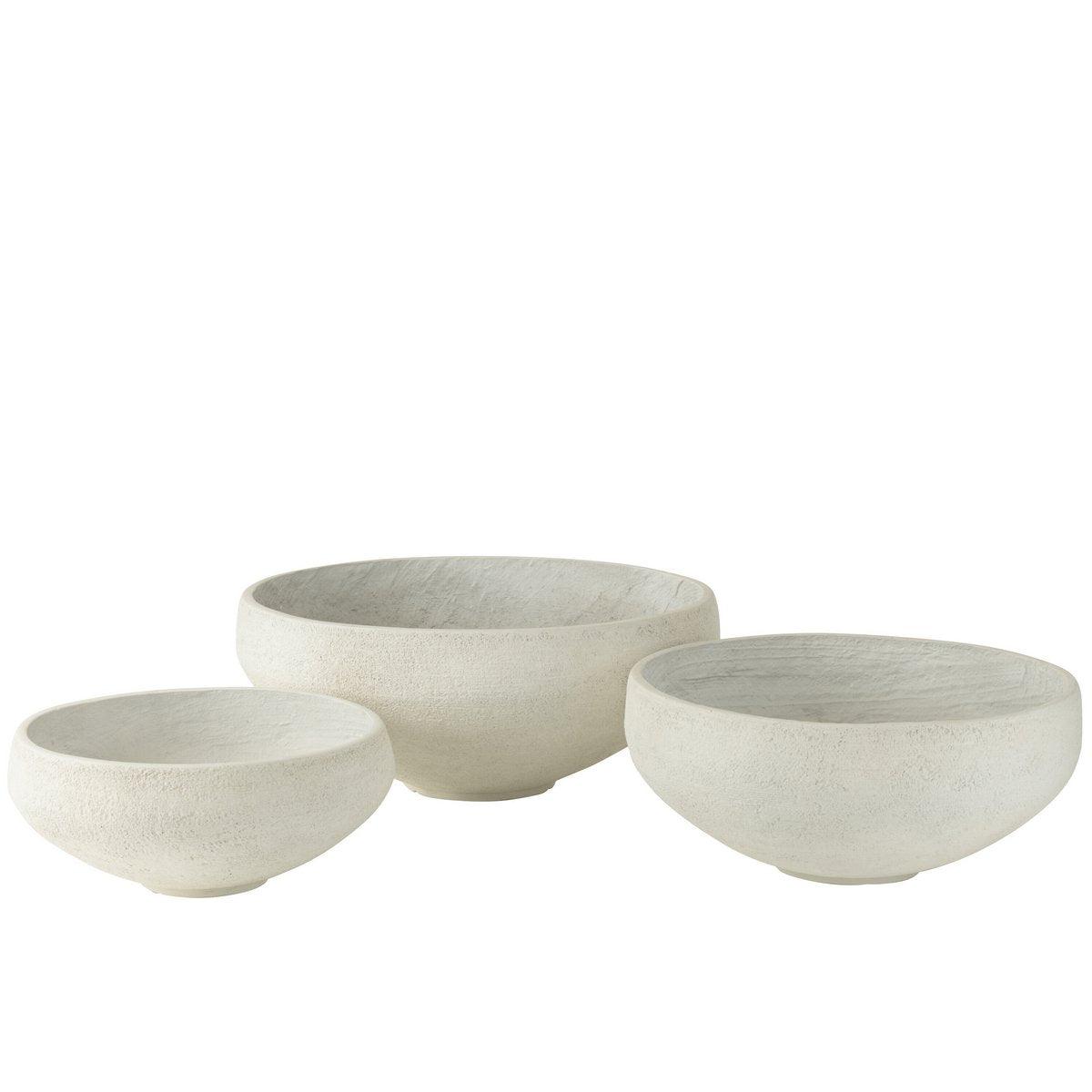 J-Line S/3 Schüssel Fiber Clay Weiß