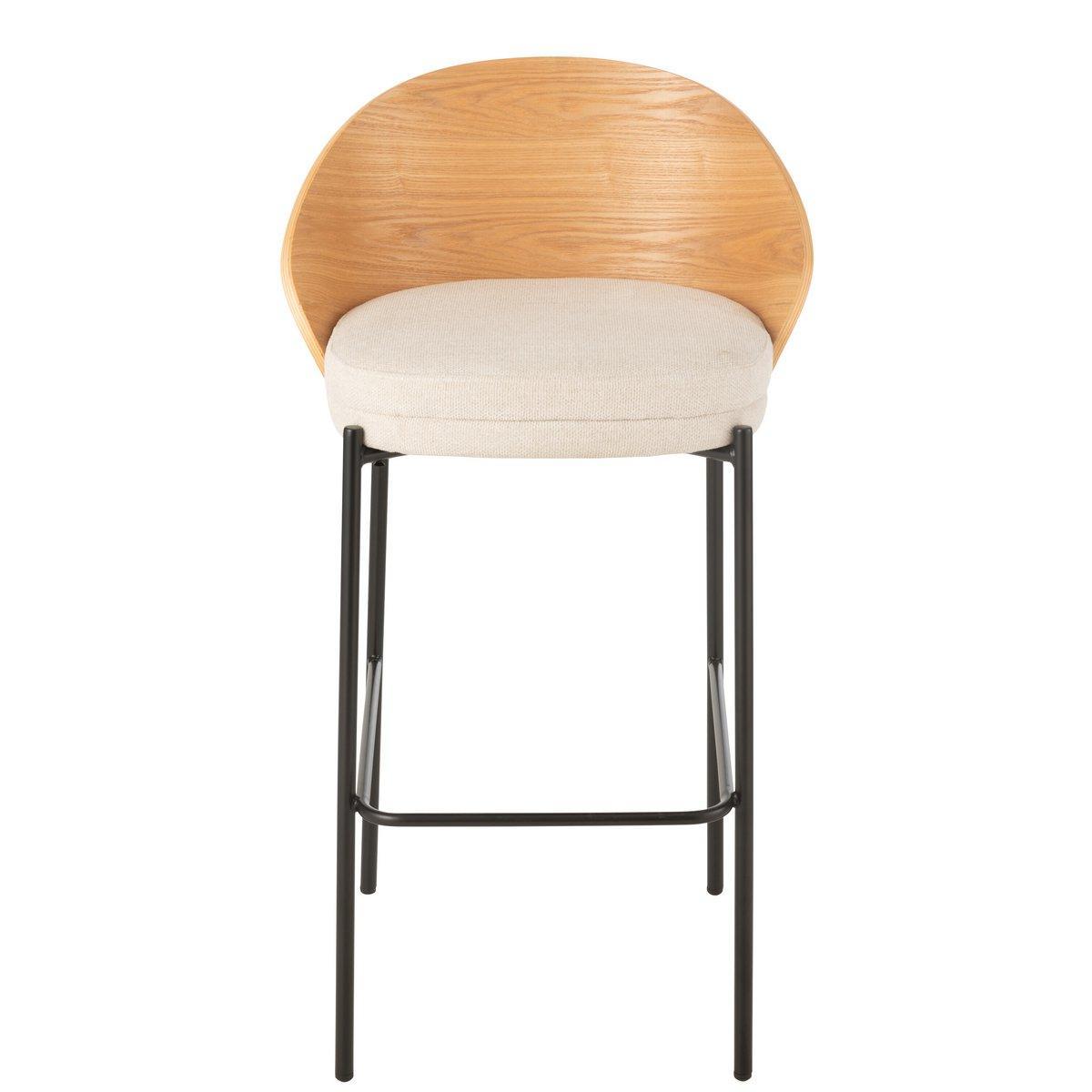 J-Line Barhocker Lone Sperrholz/Metall Natur/Beige