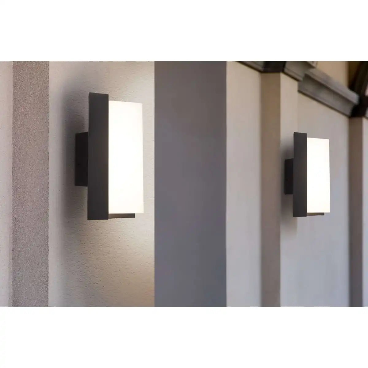 LED Außen Wandleuchte "RICO" 14,8 cm hoch , aus Metall und Kunststoff in Anthrazit, mit integrierter LED