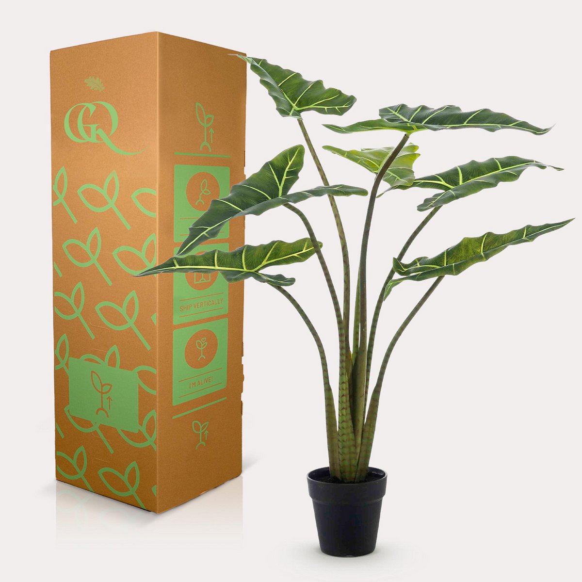 Künstliche Pflanze - Alocasia Frydek - Elefantenohr - 100 cm