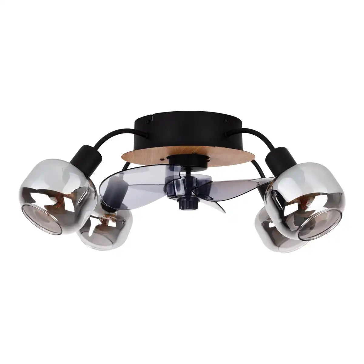 Deckenleuchte inkl. Ventilator "FUMOSO", in Schwarz, Braun und Natur, für E27 , Ø 51 cm
