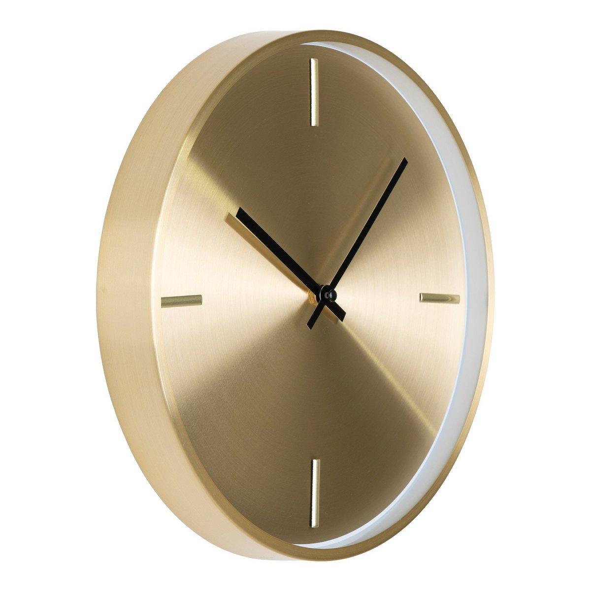 Istanbul-Wanduhr – Wanduhr, Aluminium, Gold, geräuschloses Uhrwerk, rund, ø30