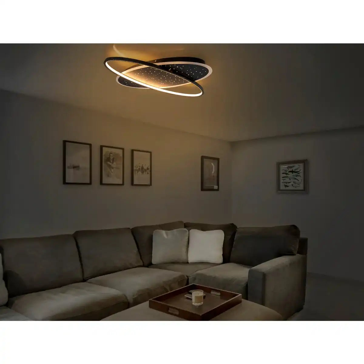LED Deckenleuchte "STELARIS" ca. 60 cm lang, aus Metall und Kunststoff in Schwarz,, mit fest verbauten LEDs, Beleuchtung für Wohnräume und Büro