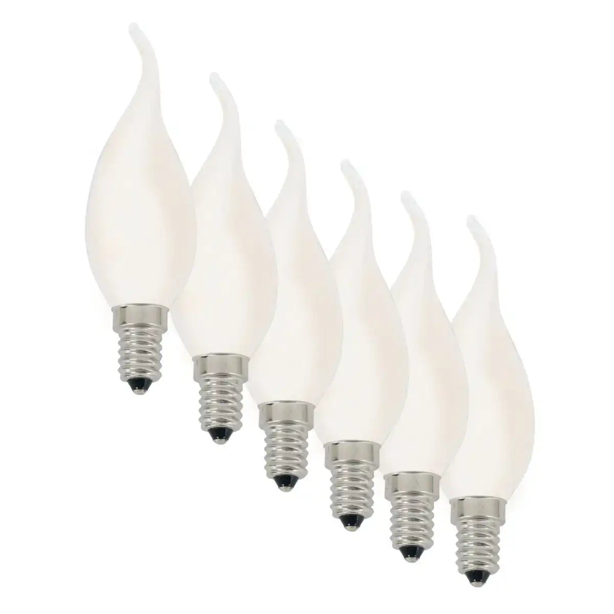 6er-Set LED-Kerze Windstoß mit E14-Fassung, Glas, warmweiß, für Esszimmer, Wohnzimmer, Diele oder Büro