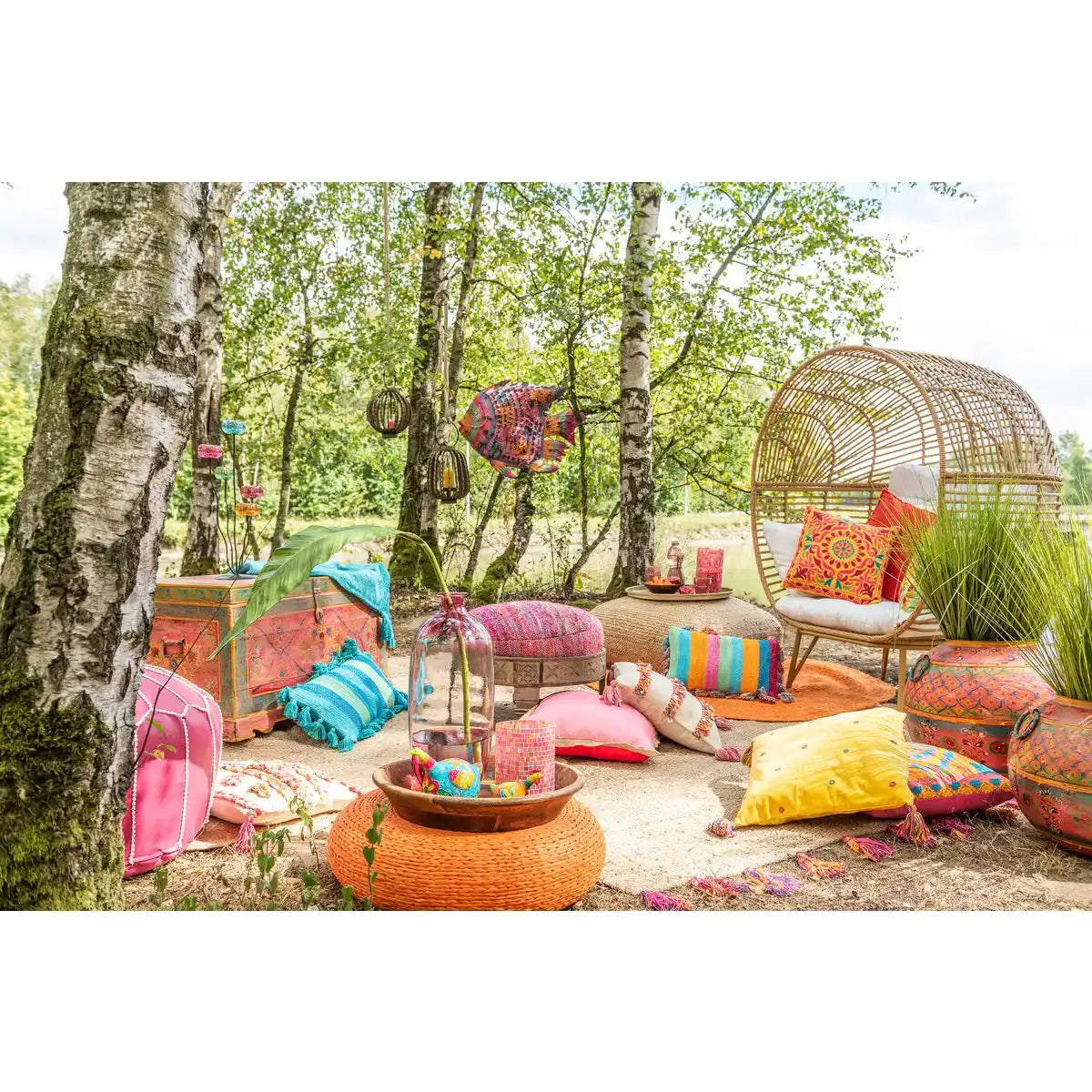 J-Line Loungesessel Oval – Stahl – Natur