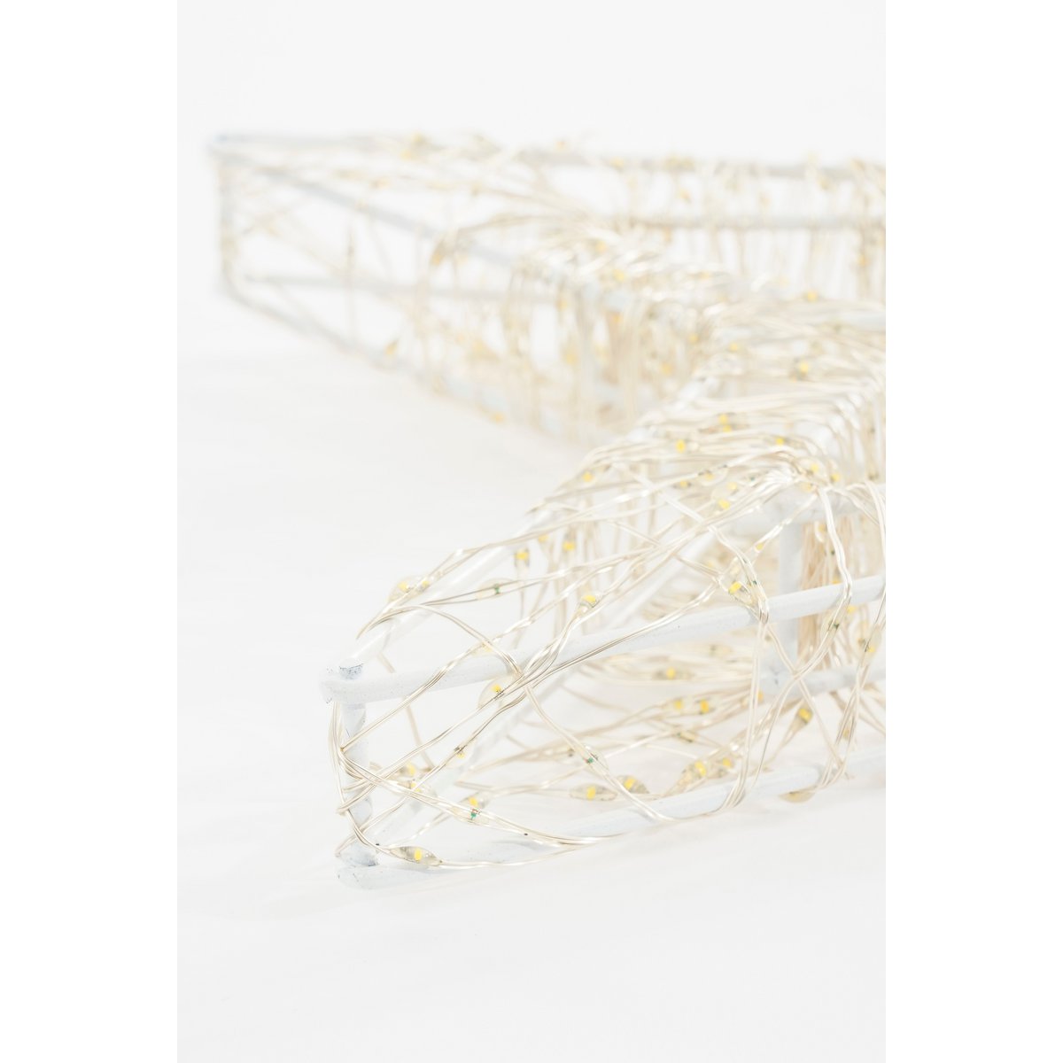 Sternaufhängung mit warmweißer LED-Beleuchtung – Ø36 cm – Metall – Weiß