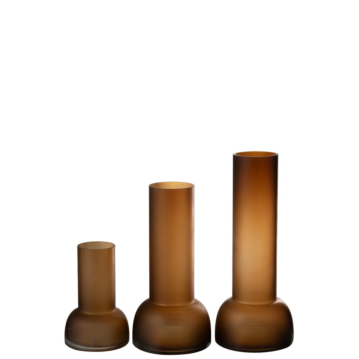J -Line Vase/Candlestick Yoko - Glas - braun - groß - 38 cm hoch