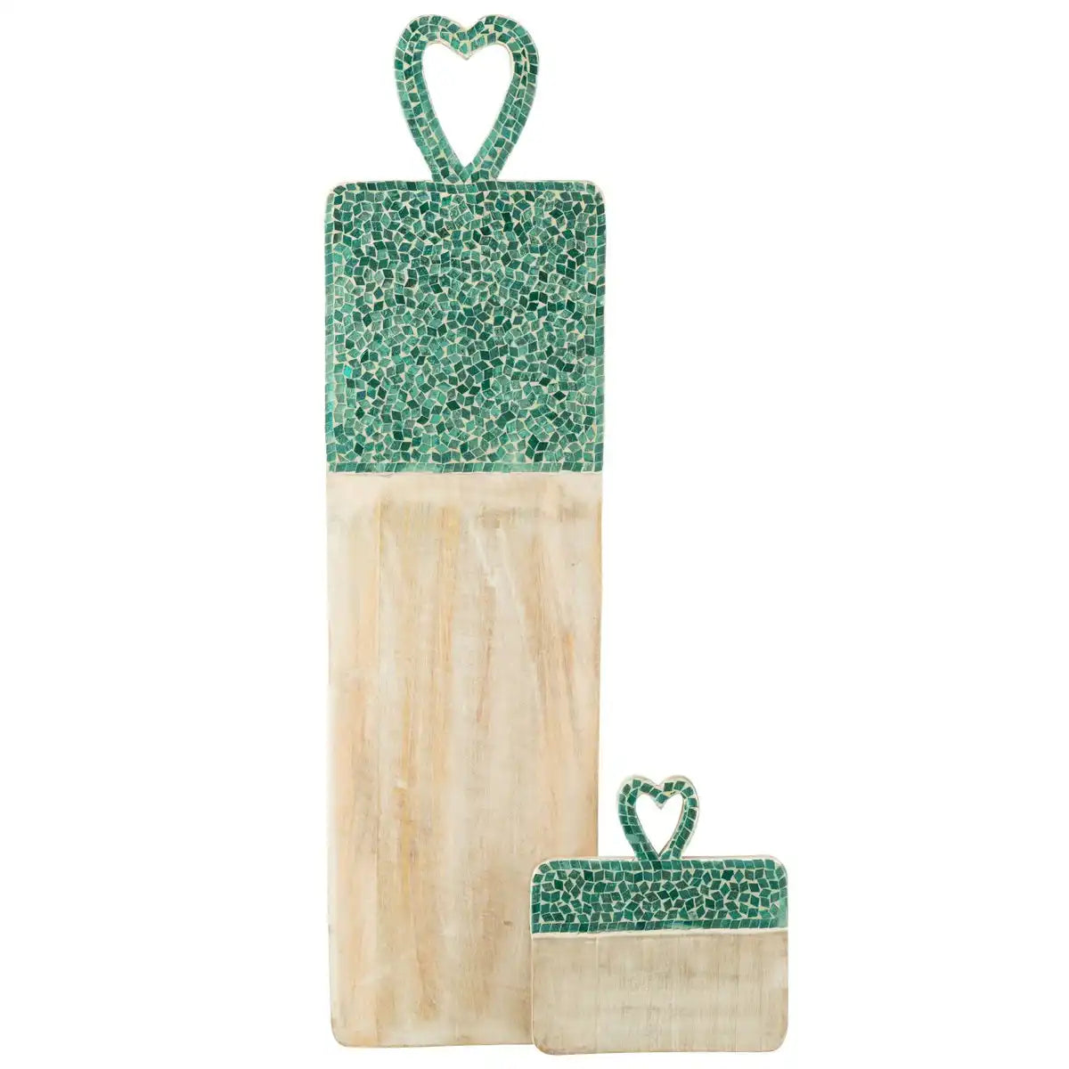 J-Line Tray Mosaic Long Mango Wood Green