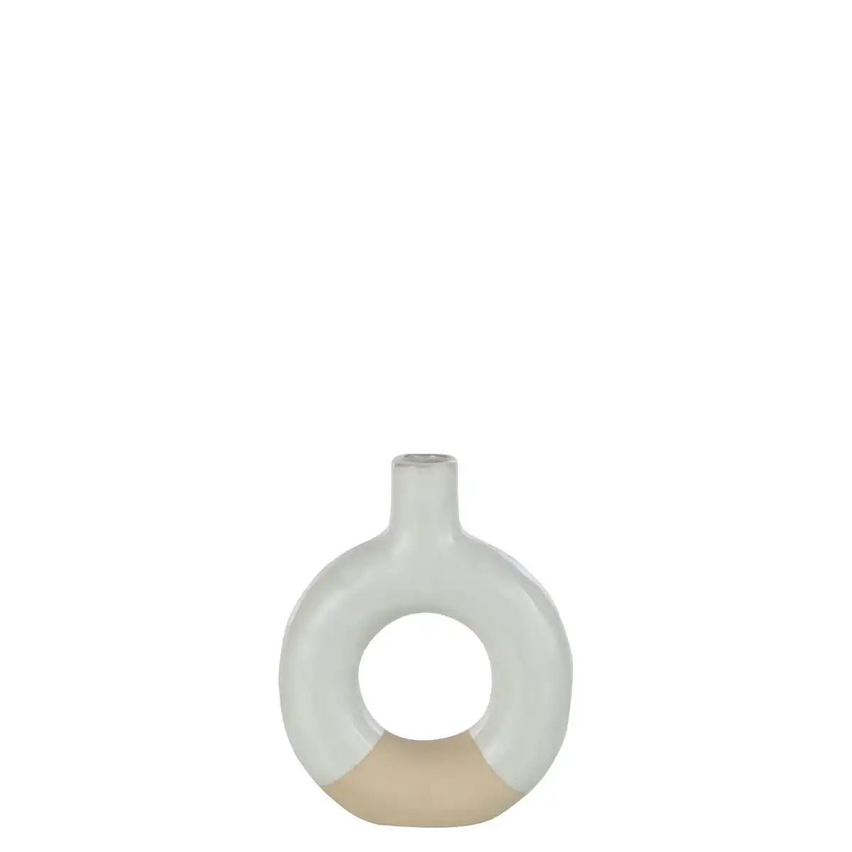 J-Line Vase Circle - Porzellan - Weiß - klein - 2 Stück - 17,5 cm hoch
