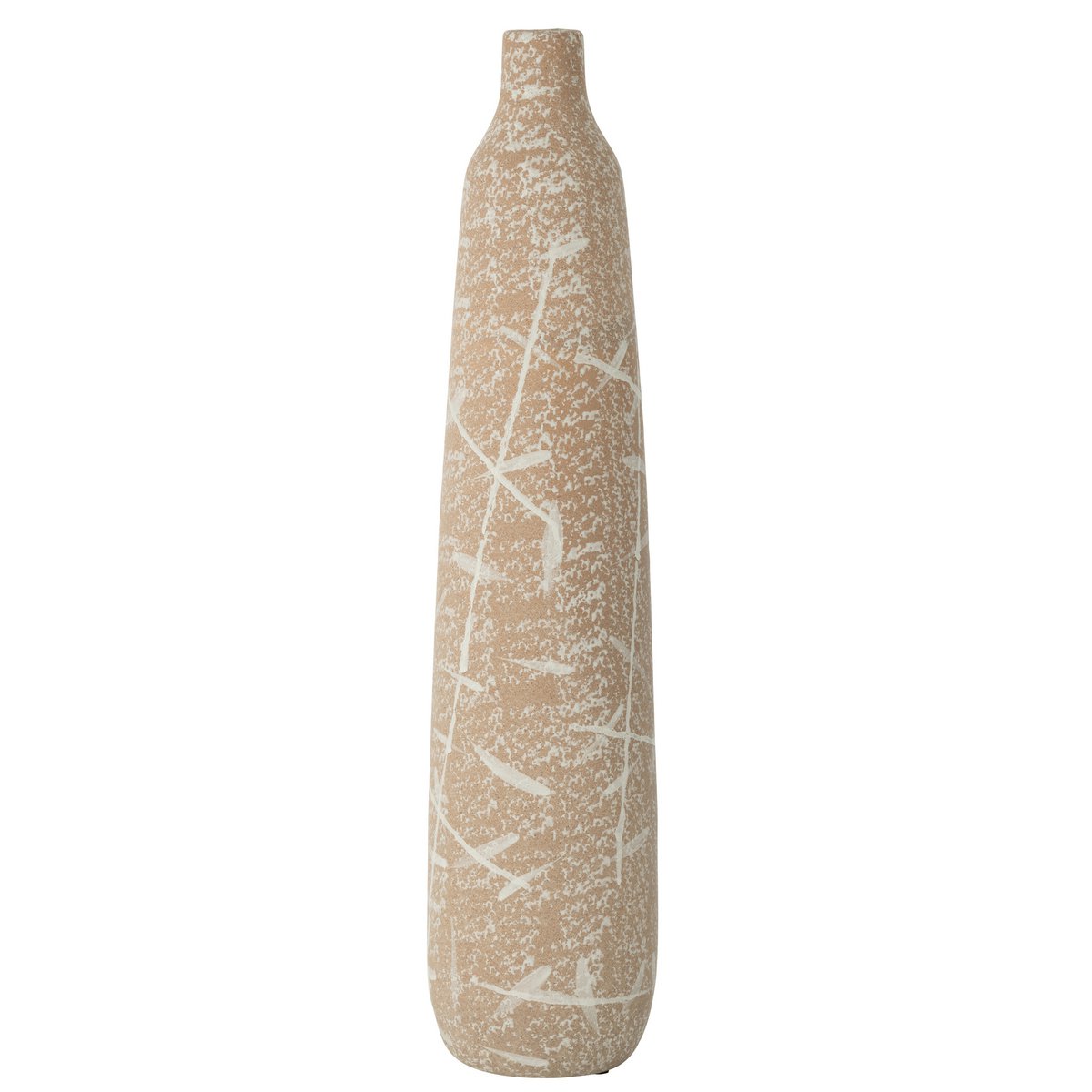 J -Line Vase Dune Schmal - Keramik - Beige/Weiß - groß - 69,5 cm hoch
